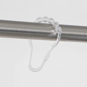Mainstays Shower Curtain Rollerball Hooks, Easy Gliding, Clear, Set of 12 Mainstays Shower Curtain Rollerball Hooks, Easy Gliding, Clear, Set of 12