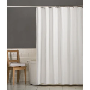 Mainstays White Water Repellent Fabric Shower Curtain Liner, 70 x 72 in Mainstays White Water Repellent Fabric Shower Curtain Liner, 70 x 72 in