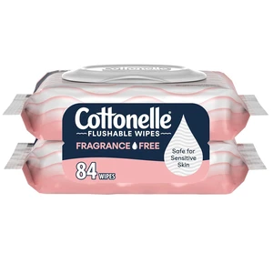 Cottonelle Fragrance Free Flushable Wipes, 2 Packs, 42 Wipes per Pack Cottonelle Fragrance Free Flushable Wipes, 2 Packs, 42 Wipes per Pack