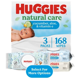 Huggies Natural Care Cucumber, Aloe, & Vitamin E, Scented Baby Wipes, 3 Packs, 168 Wipes Huggies Natural Care Cucumber, Aloe, & Vitamin E, Scented Baby Wipes, 3 Packs, 168 Wipes