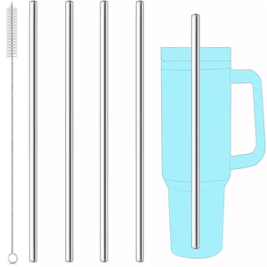dcieiosul Set of 4 Reusable Metal Straws, Long Stainless Steel Straw with Cleaning Brushes and Case, Drinking for 40 oz and 30 oz Tumblers dcieiosul Set of 4 Reusable Metal Straws, Long Stainless Steel Straw with Cleaning Brushes and Case, Drinking for 40 oz and 30 oz Tumblers