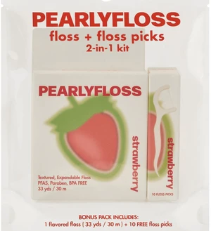 PearlyFloss Strawberry Dental Floss and Picks Kit PearlyFloss Strawberry Dental Floss and Picks Kit