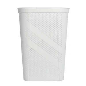 Mainstays Plastic Rectangular Hinged-Lid Laundry Hamper, White, Adult Mainstays Plastic Rectangular Hinged-Lid Laundry Hamper, White, Adult