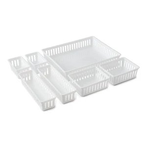 Mainstays 7-Piece Plastic Drawer Organizer Bin Set, White, for Kitchen, Desk, Bathroom and Vanity Drawers Mainstays 7-Piece Plastic Drawer Organizer Bin Set, White, for Kitchen, Desk, Bathroom and Vanity Drawers