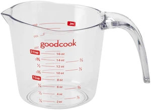 GoodCook Everyday 2-Cup Measuring Cup Liquid Measuring with Ounces and Milliliters Markings Tapered Pour Spout Easy-to-Read Lines Comfortable Handle for Precise Measuring, Clear GoodCook Everyday 2-Cup Measuring Cup Liquid Measuring with Ounces and Milliliters Markings Tapered Pour Spout Easy-to-Read Lines Comfortable Handle for Precise Measuring, Clear