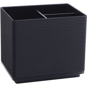 Mainstays Soft Touch Black Ribbed Plastic Bathroom Sink Organizer, 3 Compartments Mainstays Soft Touch Black Ribbed Plastic Bathroom Sink Organizer, 3 Compartments