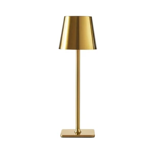 Mainstays 13-inch Rechargeable Gold Table Lamp with Touch Controls and Dimming Mainstays 13-inch Rechargeable Gold Table Lamp with Touch Controls and Dimming