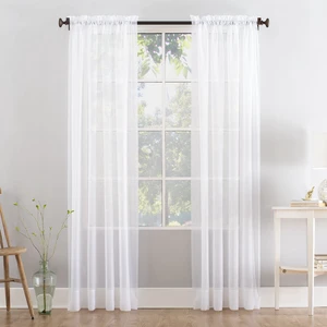 Mainstays Marjorie 1-Panel Sheer Voile Rod Pocket Curtain Panel, 59 in x 63 in, White Mainstays Marjorie 1-Panel Sheer Voile Rod Pocket Curtain Panel, 59 in x 63 in, White