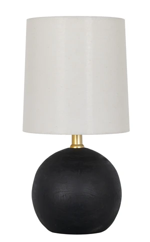 Mainstays 12.5 in Mini Black Ball Table Lamp with White Fabric Shade Mainstays 12.5 in Mini Black Ball Table Lamp with White Fabric Shade