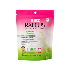 RADIUS Bubblegum EcoFlex Compostable Kidz Floss Picks - 50 Flossers RADIUS Bubblegum EcoFlex Compostable Kidz Floss Picks - 50 Flossers