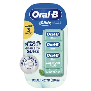 Oral-B Glide Comfort Plus Dental Floss, Extra Soft, Value 3 Pack (40m Each) Oral-B Glide Comfort Plus Dental Floss, Extra Soft, Value 3 Pack (40m Each)