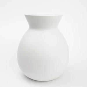 Mainstays Ceramic Tabletop Vase, White, 8 in Mainstays Ceramic Tabletop Vase, White, 8 in