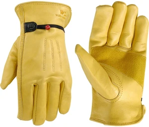 Wells Lamont Men's Cowhide Leather Work Gloves with Ball and Tape Closure Wells Lamont Men's Cowhide Leather Work Gloves with Ball and Tape Closure