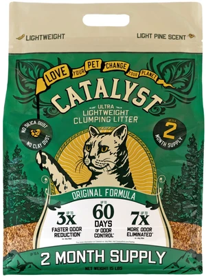 Catalyst Pet Softwood Natural Clumping Cat Litter, Original Formula, 15 lb. Bag Catalyst Pet Softwood Natural Clumping Cat Litter, Original Formula, 15 lb. Bag