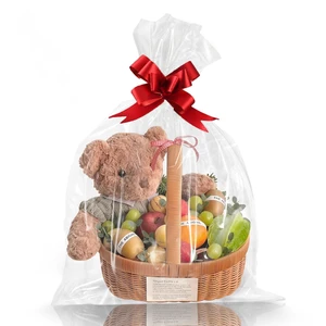 WIKDAY Clear Gift Bags 10 PCS 16x24 Inches Cellophane Wrap for Gift Baskets WIKDAY Clear Gift Bags 10 PCS 16x24 Inches Cellophane Wrap for Gift Baskets