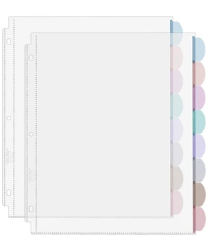 Mr. Pen- Clear Sheet Protectors with Tabs, 8.5x11 Inches, 8 Tabs, 2 Sets | Durable Clear Plastic Dividers for 3 Ring Binders, Insertable Index Page Divider with Multicolor Tabs Mr. Pen- Clear Sheet Protectors with Tabs, 8.5x11 Inches, 8 Tabs, 2 Sets | Durable Clear Plastic Dividers for 3 Ring Binders, Insertable Index Page Divider with Multicolor Tabs