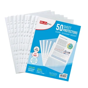 Rubex Sheet Protectors 8.5 x 11, 3 Ring Binder, Top Loading, 50 Pack Rubex Sheet Protectors 8.5 x 11, 3 Ring Binder, Top Loading, 50 Pack