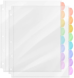 Mr. Pen- Clear Sheet Protectors with Tabs, 8.5x11 Inches, 8 Tabs, 2 Sets | Durable Clear Plastic Dividers for 3 Ring Binders, Insertable Index Page Divider with Multicolor Tabs Mr. Pen- Clear Sheet Protectors with Tabs, 8.5x11 Inches, 8 Tabs, 2 Sets | Durable Clear Plastic Dividers for 3 Ring Binders, Insertable Index Page Divider with Multicolor Tabs