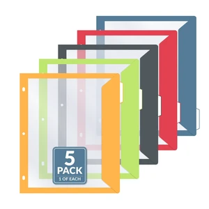 C-Line 5-Tab Binder Pockets with Write-On Tabs, Assorted Colors (06650) C-Line 5-Tab Binder Pockets with Write-On Tabs, Assorted Colors (06650)