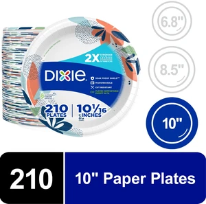 Dixie Disposable Paper Plates, 10", Multi-Color, 210 Count Dixie Disposable Paper Plates, 10", Multi-Color, 210 Count
