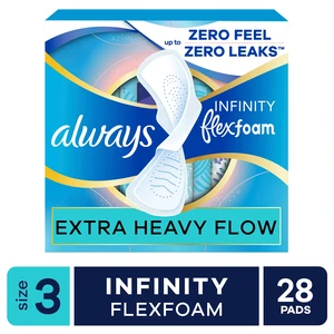 Always Infinity Feminine Pads, Size 3, Extra Heavy, Wings, Unscented, 28 Count Always Infinity Feminine Pads, Size 3, Extra Heavy, Wings, Unscented, 28 Count