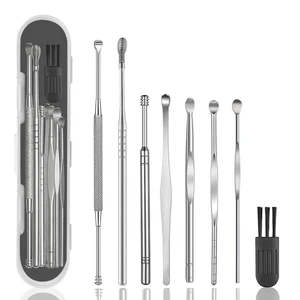 8 Pcs Ear Wax Removal Kit,Professional Double-Headed Ear Pick Earwax Removal Tools,316L Stainless Steel Ear Cleaner Curette with Cleaning Brush and Storage Box,Suit for Kid Adult(Silver) 8 Pcs Ear Wax Removal Kit,Professional Double-Headed Ear Pick Earwax Removal Tools,316L Stainless Steel Ear Cleaner Curette with Cleaning Brush and Storage Box,Suit for Kid Adult(Silver)