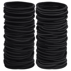 Sderoq 100pcs Womens Elastics Hair Tie, 4MM Black Ponytail Holders Hair Bands, 2 Inch in Diameter Elastic Band for Medium to Thick Hair (4mm Black) Sderoq 100pcs Womens Elastics Hair Tie, 4MM Black Ponytail Holders Hair Bands, 2 Inch in Diameter Elastic Band for Medium to Thick Hair (4mm Black)