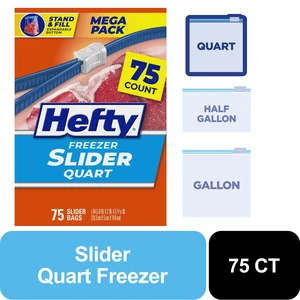 Hefty Slider Quart Freezer Bags, 75 Count Hefty Slider Quart Freezer Bags, 75 Count
