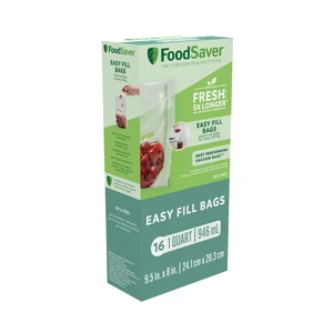 FoodSaver Easy Fill Vacuum Seal Bags, 1 Quart, 16 Count FoodSaver Easy Fill Vacuum Seal Bags, 1 Quart, 16 Count