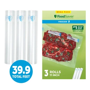 FoodSaver Vacuum Sealer Rolls, 3 Pack 11" x 13.3' Rolls, BPA-Free Custom Size Freezer Bags for Food Storage, Sous Vide, and Meal Prep FoodSaver Vacuum Sealer Rolls, 3 Pack 11" x 13.3' Rolls, BPA-Free Custom Size Freezer Bags for Food Storage, Sous Vide, and Meal Prep