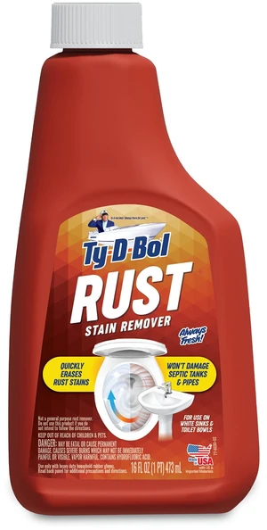 Ty-D-Bol Rust Remover Sink and Toilet Bowl Cleaner Liquid, 16 fl oz Ty-D-Bol Rust Remover Sink and Toilet Bowl Cleaner Liquid, 16 fl oz