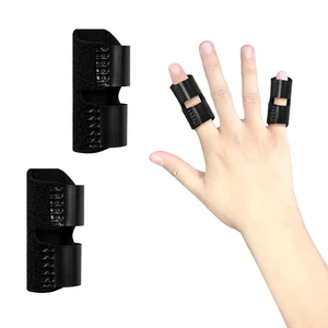 2 PCS Small Finger Splint, Adjustable Trigger Finger Splint, Straightener for Broken Strained Arthritis for Pinky, Index Splints for Teenagers and Women (Black) 2 PCS Small Finger Splint, Adjustable Trigger Finger Splint, Straightener for Broken Strained Arthritis for Pinky, Index Splints for Teenagers and Women (Black)