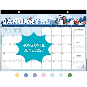 Desk Calendar 2026, 18 Months Calendar Runs from January 2026 to June 2027 - Large 17" x 12" Desktop/Wall Monthly Calendar for Home School, or Office Desk Calendar 2026, 18 Months Calendar Runs from January 2026 to June 2027 - Large 17" x 12" Desktop/Wall Monthly Calendar for Home School, or Office