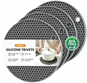 Silicone Trivet for Hot Dishes, Silicone Pot Mat 4 Pack Silicone Trivet for Hot Dishes, Silicone Pot Mat 4 Pack