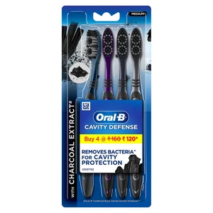 Oral-B Cavity Defense 123 Black Toothbrush Medium (Pack of 4) Oral-B Cavity Defense 123 Black Toothbrush Medium (Pack of 4)
