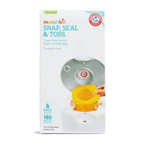 Munchkin® Arm & Hammer Diaper Pail Snap, Seal & Toss Refill Bags, Holds up to 180 Newborn Diapers, 6 Pack Munchkin® Arm & Hammer Diaper Pail Snap, Seal & Toss Refill Bags, Holds up to 180 Newborn Diapers, 6 Pack