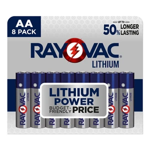 RAYOVAC 1.5V Lithium AA Batteries (8 Pack), Double A Batteries RAYOVAC 1.5V Lithium AA Batteries (8 Pack), Double A Batteries