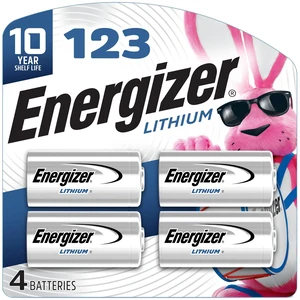 Energizer 123 3V Lithium Photo Batteries (4 Pack), High Power CR123A for Cameras, Flashlights, Electronics Energizer 123 3V Lithium Photo Batteries (4 Pack), High Power CR123A for Cameras, Flashlights, Electronics