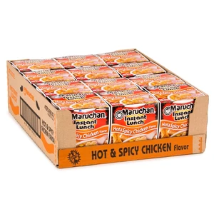 Maruchan Instant Lunch Ramen Noodles, Hot & Spicy Chicken Flavor Japanese-Style Instant Noodle Soup, Easy Meal Ready in 3 Minutes 2.25 Oz. (12 Pack) Maruchan Instant Lunch Ramen Noodles, Hot & Spicy Chicken Flavor Japanese-Style Instant Noodle Soup, Easy Meal Ready in 3 Minutes 2.25 Oz. (12 Pack)