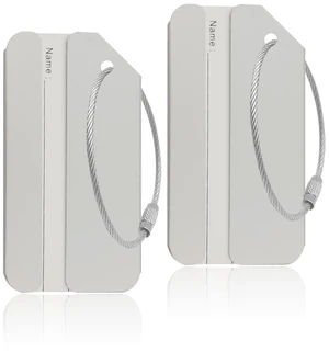 Aluminum Luggage Tags, Luggage Tag Holders for Travel Luggage Baggage Identifier by Ovener (2Pack Silver) Aluminum Luggage Tags, Luggage Tag Holders for Travel Luggage Baggage Identifier by Ovener (2Pack Silver)