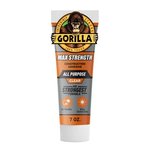 Gorilla Construction Adhesive Clear Max Clear 7oz Tube Gorilla Construction Adhesive Clear Max Clear 7oz Tube