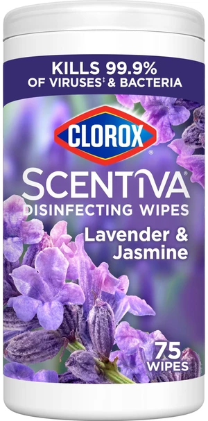 Clorox Scentiva Disinfecting Wipes, Lavender and Jasmine, 75 Ct. Clorox Scentiva Disinfecting Wipes, Lavender and Jasmine, 75 Ct.