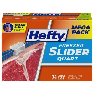 Hefty Slider Freezer Bags, Quart Size, 74ct Hefty Slider Freezer Bags, Quart Size, 74ct