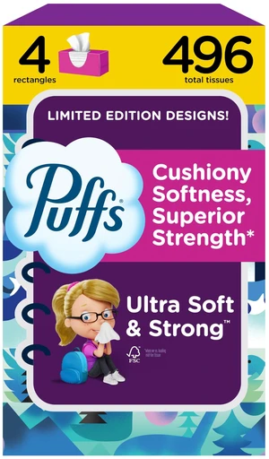 Puffs Facial Tissues Ultra Soft, 4 Family Boxes, 124 Facial Tissues per Box, Allergies and Colds (Packaging May Vary) Puffs Facial Tissues Ultra Soft, 4 Family Boxes, 124 Facial Tissues per Box, Allergies and Colds (Packaging May Vary)