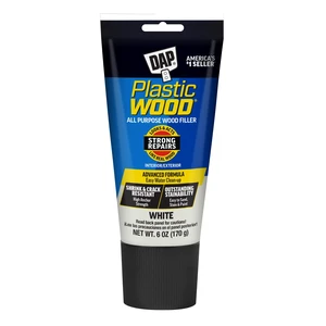 DAP Plastic Wood Latex 6 oz White All Purpose Wood Filler Adhesive DAP Plastic Wood Latex 6 oz White All Purpose Wood Filler Adhesive