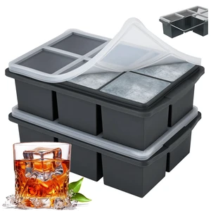 Large Ice Cube Trays for Whiskey, Silicone Ice Cube Tray, with Reinforced Steel Ring Top, Makes 12 perfect 2-in ice cubes, Square Ice Tray for Cocktails, Whiskey, Coffee. (2 Pack) Large Ice Cube Trays for Whiskey, Silicone Ice Cube Tray, with Reinforced Steel Ring Top, Makes 12 perfect 2-in ice cubes, Square Ice Tray for Cocktails, Whiskey, Coffee. (2 Pack)