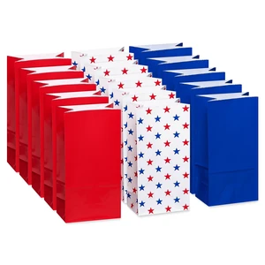 American Greetings 10" Large Patriotic Gift Bags, Red, White and Blue (16-Count) American Greetings 10" Large Patriotic Gift Bags, Red, White and Blue (16-Count)