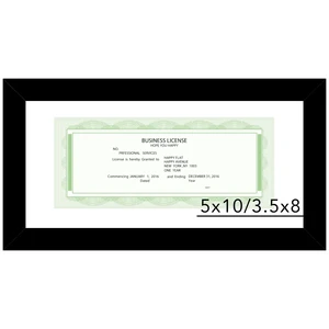 JCJMY 5x10 Business License Frame Black for 3.5x8 Standard Business License with Mat or 5 x 10 Picture without Mat, 5x10 Frame with Shatter Resistant Plexiglass for Wall Hanging or Tabletop, Black JCJMY 5x10 Business License Frame Black for 3.5x8 Standard Business License with Mat or 5 x 10 Picture without Mat, 5x10 Frame with Shatter Resistant Plexiglass for Wall Hanging or Tabletop, Black