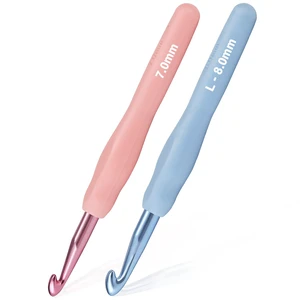 YOJOB 2-Pack Size 7.0mm, L / 8.0mm Crochet Hooks, Ergonomic Crochet Hook YOJOB 2-Pack Size 7.0mm, L / 8.0mm Crochet Hooks, Ergonomic Crochet Hook