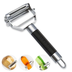 Deiss PRO Dual Julienne Peeler & Vegetable Peeler - Non-slip Handle - Apple Peeler & Potato Peeler, Orange Peeler, Zoodles Maker - Y Peeler, Veggie Peeler for Making Delicious Veggie Noodles Deiss PRO Dual Julienne Peeler & Vegetable Peeler - Non-slip Handle - Apple Peeler & Potato Peeler, Orange Peeler, Zoodles Maker - Y Peeler, Veggie Peeler for Making Delicious Veggie Noodles